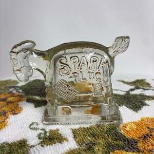 Antique 1923 Spark Plug Glass Candy Container Barney Google King Features Horse